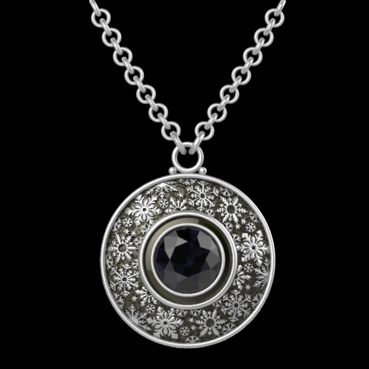 WINTER DRIFT PENDANT NARROW in SILVER OR CONTINUUM with 8mm Gemstone - Starting at $179