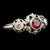 MEDICI Solitaire in 14KT Gold with 3/4 CT Ruby & Diamond or Garnet & Moissanite - Starting at $899