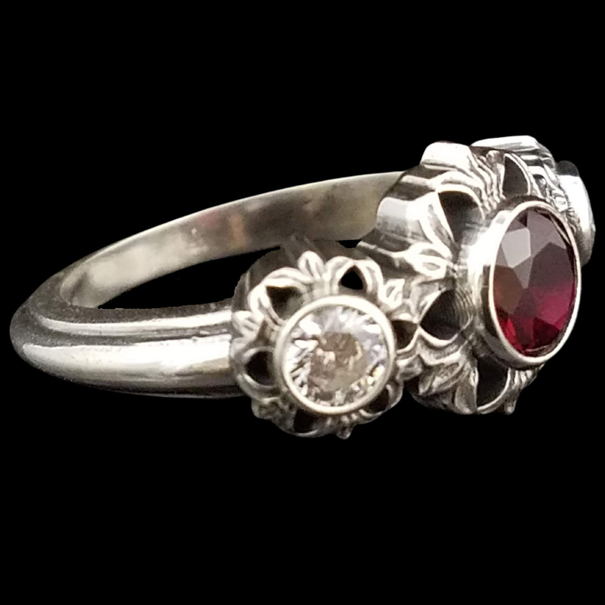 MEDICI Solitaire in 14KT Gold with 3/4 CT Ruby &amp; Diamond or Garnet &amp; Moissanite - Starting at $899