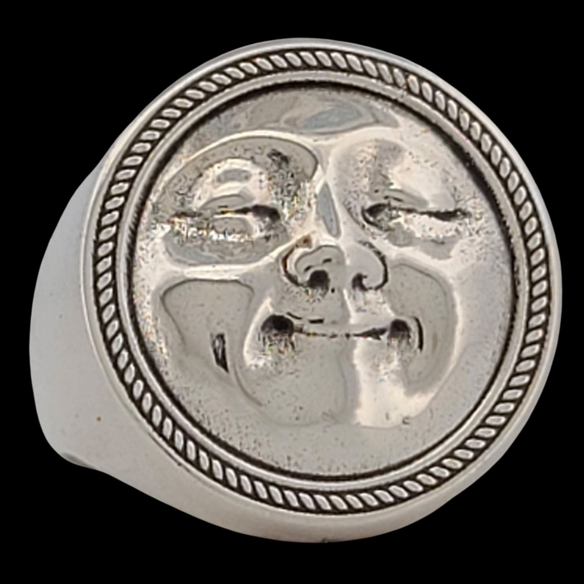 TRANQUILITY SMILING MOON FACE Signet Ring - Starting at $169