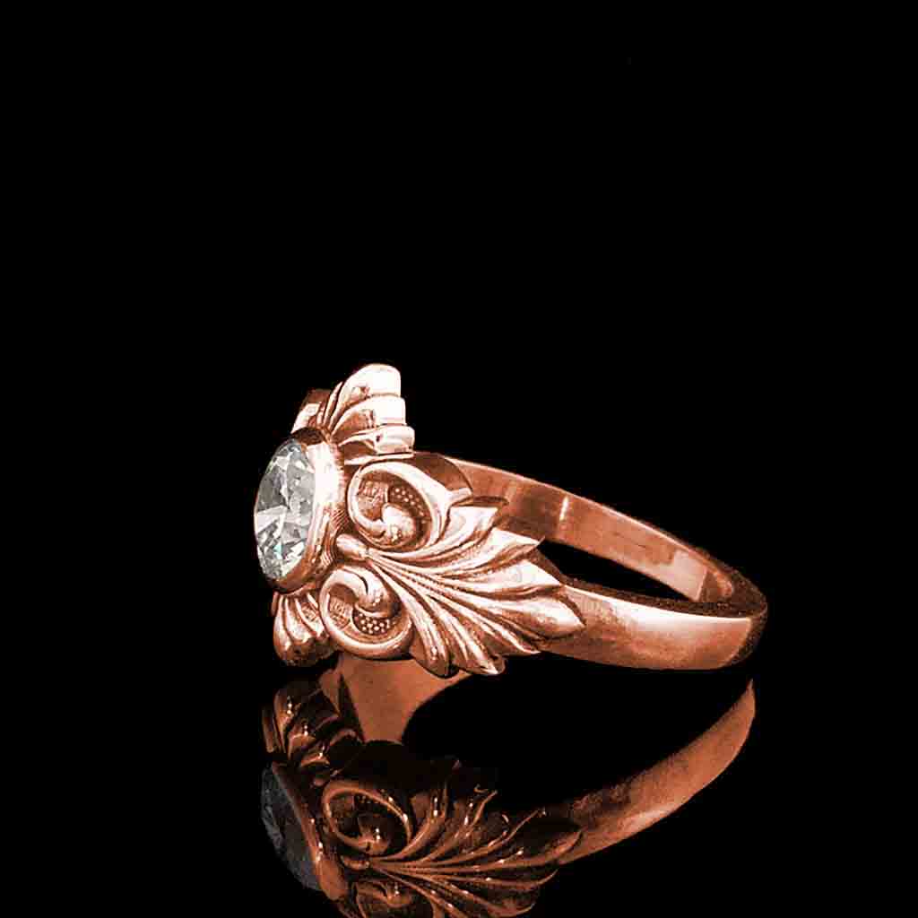 EQUINOX Solitaire in 14KT Rose Gold - Starting at $1099 - Celtic Jewelscapes