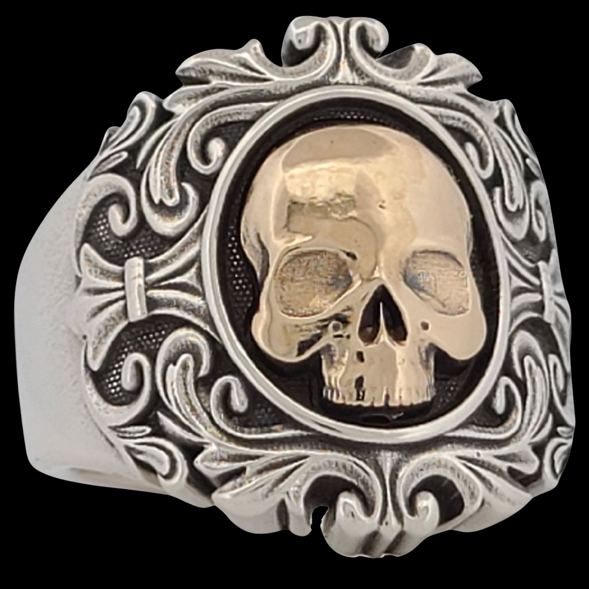 VITA BREVIS SKULL Tapered Band Ring - Starting at $229 - Celtic Jewelscapes