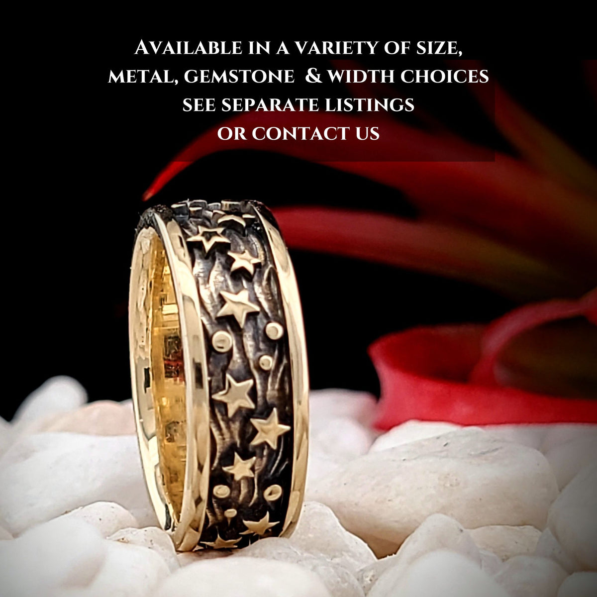 Starry Night Band Ring  - 14KT &amp; 10KT Gold