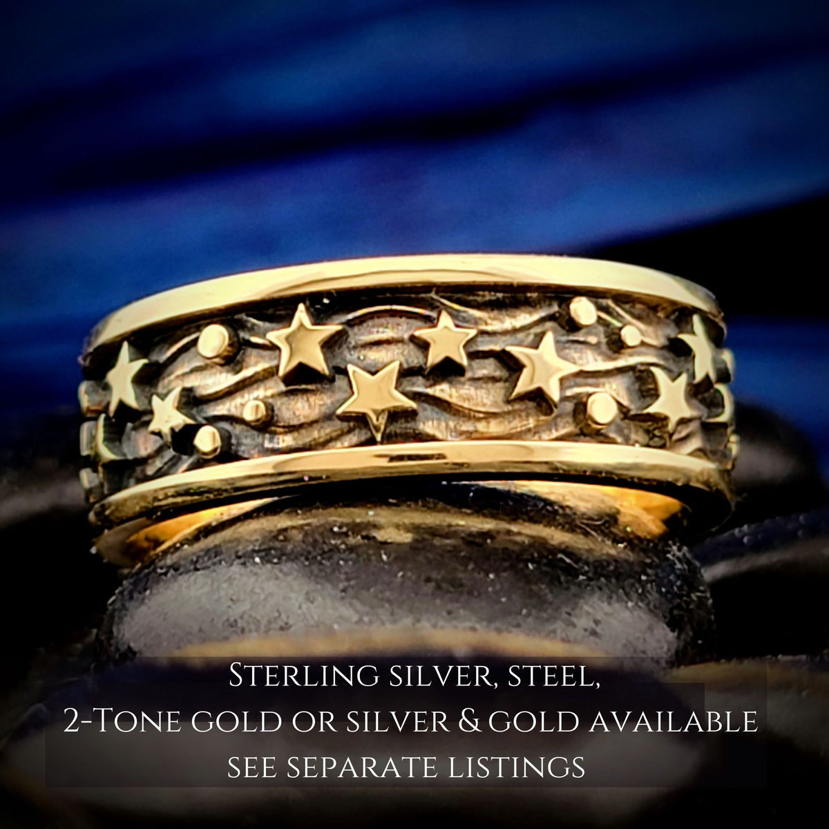 Starry Night Band Ring  - 14KT &amp; 10KT Gold