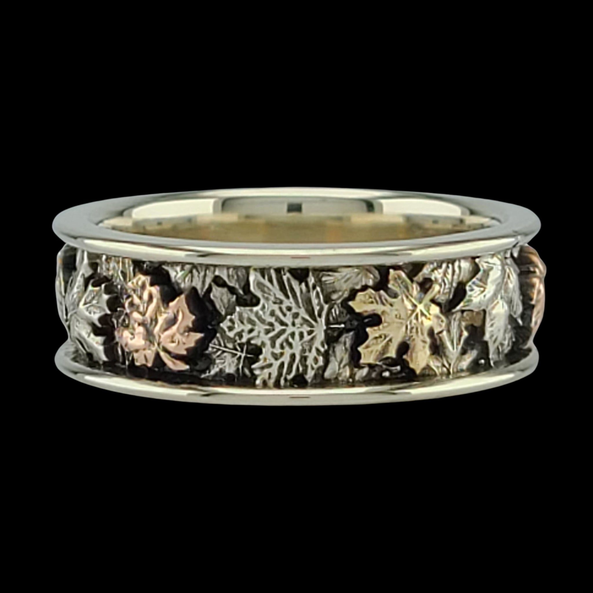 AUTUMN MAPLE TREE LEAVES BAND RING 3-TONE - Starting at $599 - Celtic ...