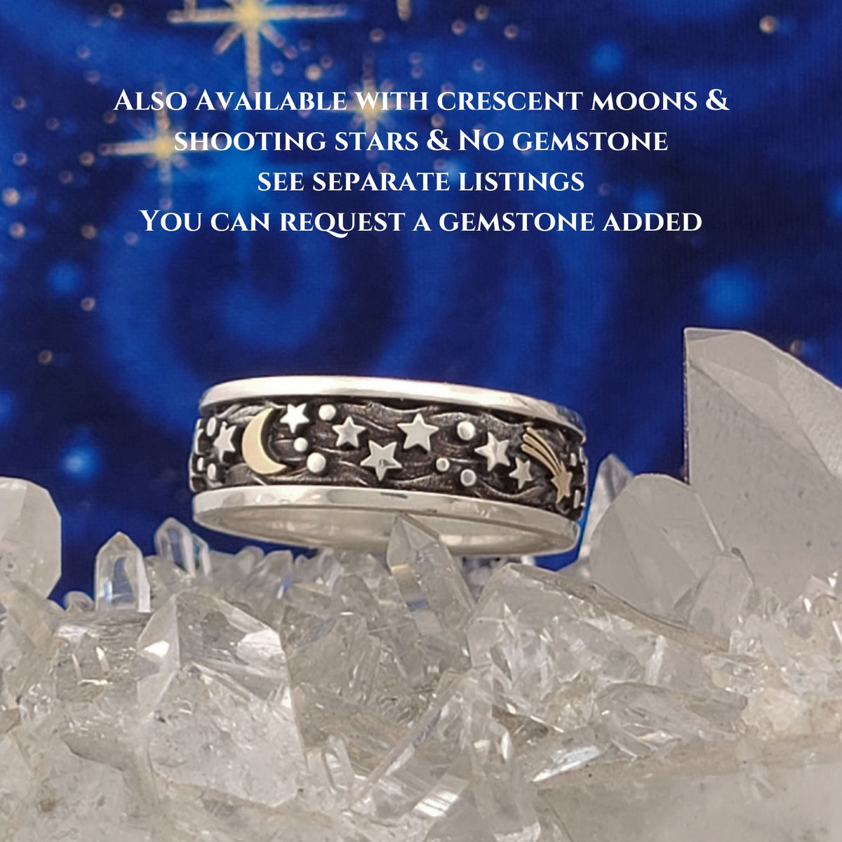 Starry Night Band Ring  - 14KT &amp; 10KT Gold