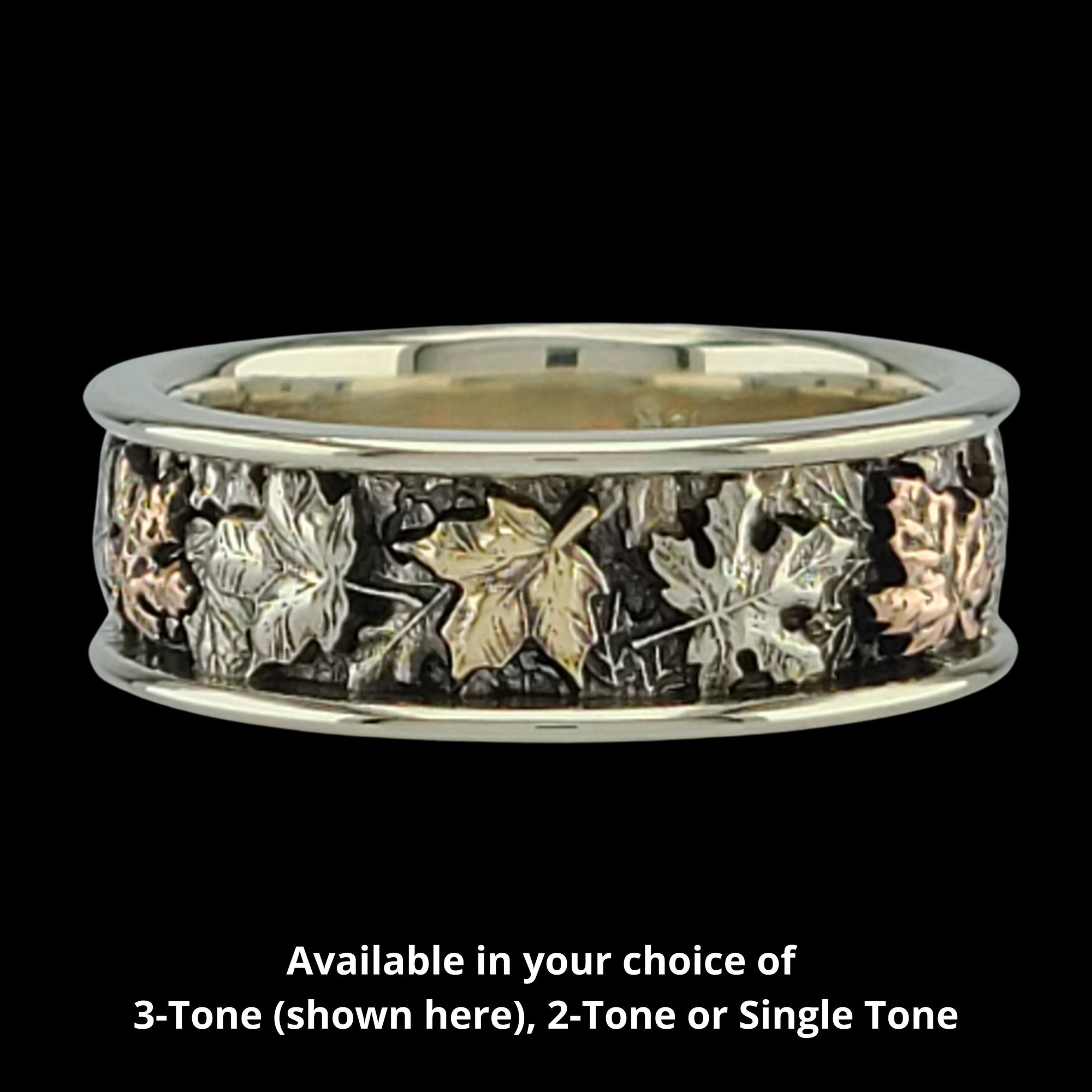 AUTUMN MAPLE TREE LEAVES BAND RING