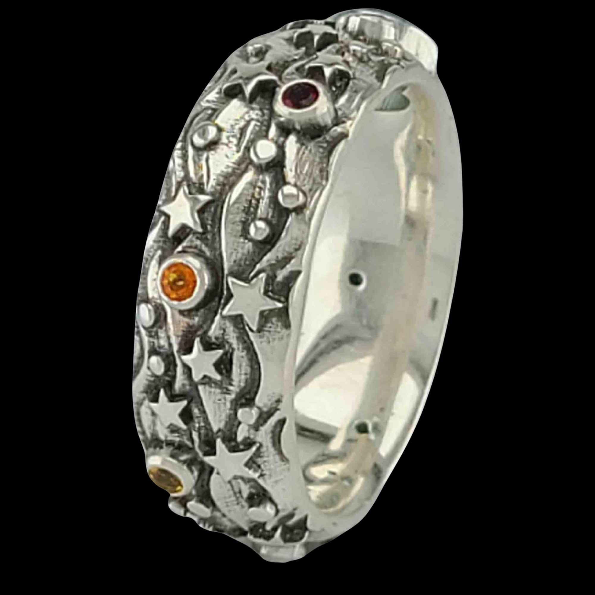 STARS, MOONS and RAINBOWS Band Ring with 2mm and 5mm Sapphires - Starting at $299