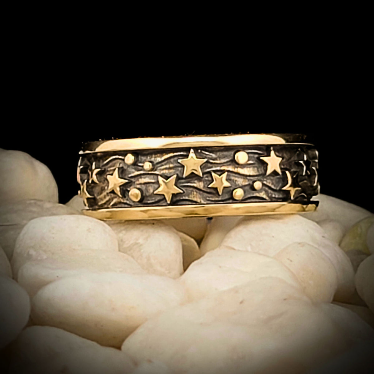 Starry Night Band Ring  - 14KT &amp; 10KT Gold