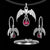BUNDLE - Gothic Bat Nightfall Collection - Silver with Pear Shaped Garnet or Black Spinel