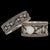 BAT WIDE SOLITAIRE BEADED Band Ring in SILVER & CONTINUUM with CHOICE OF 5mm GEMSTONES - Staring at $249