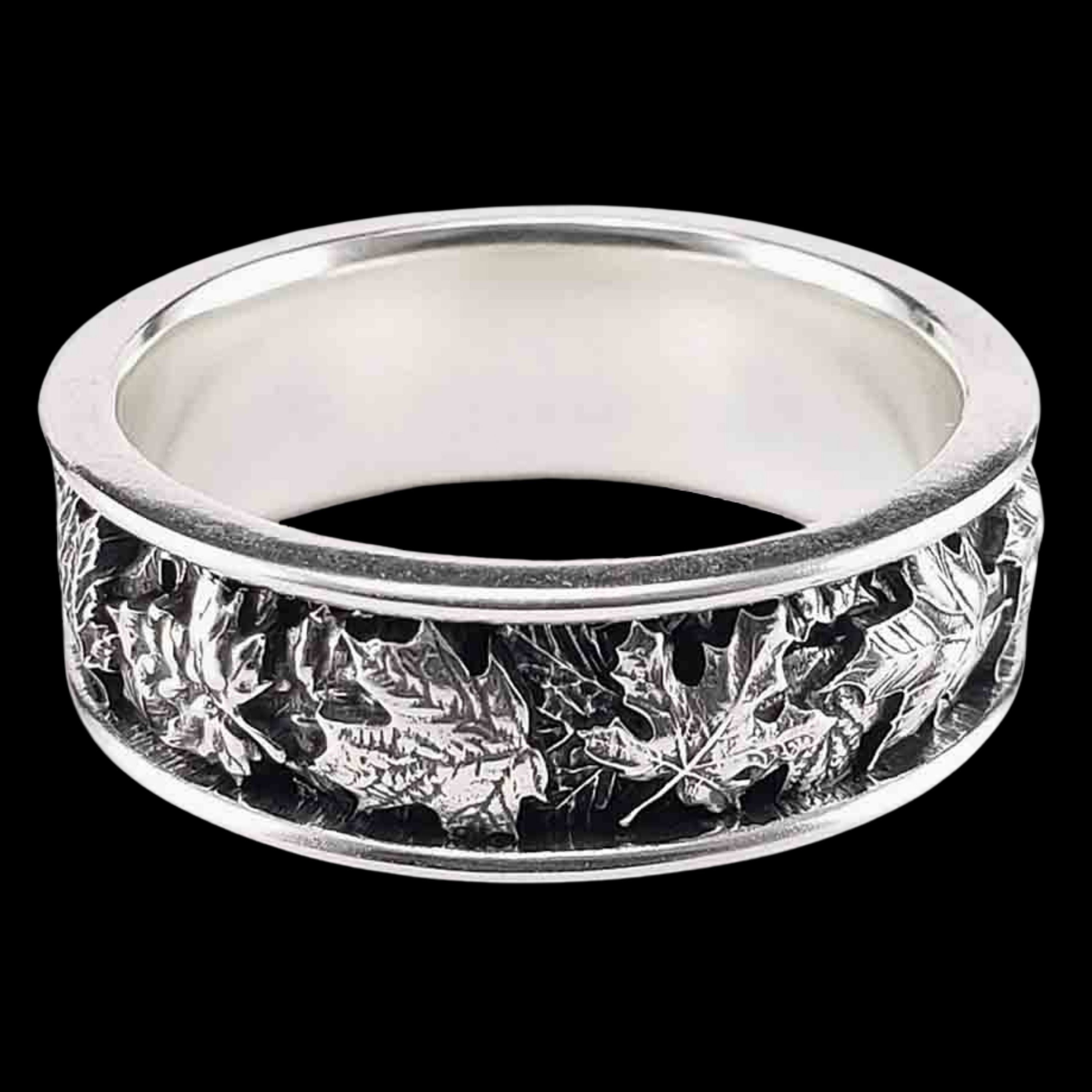 AUTUMN MAPLE TREE LEAVES BAND RING