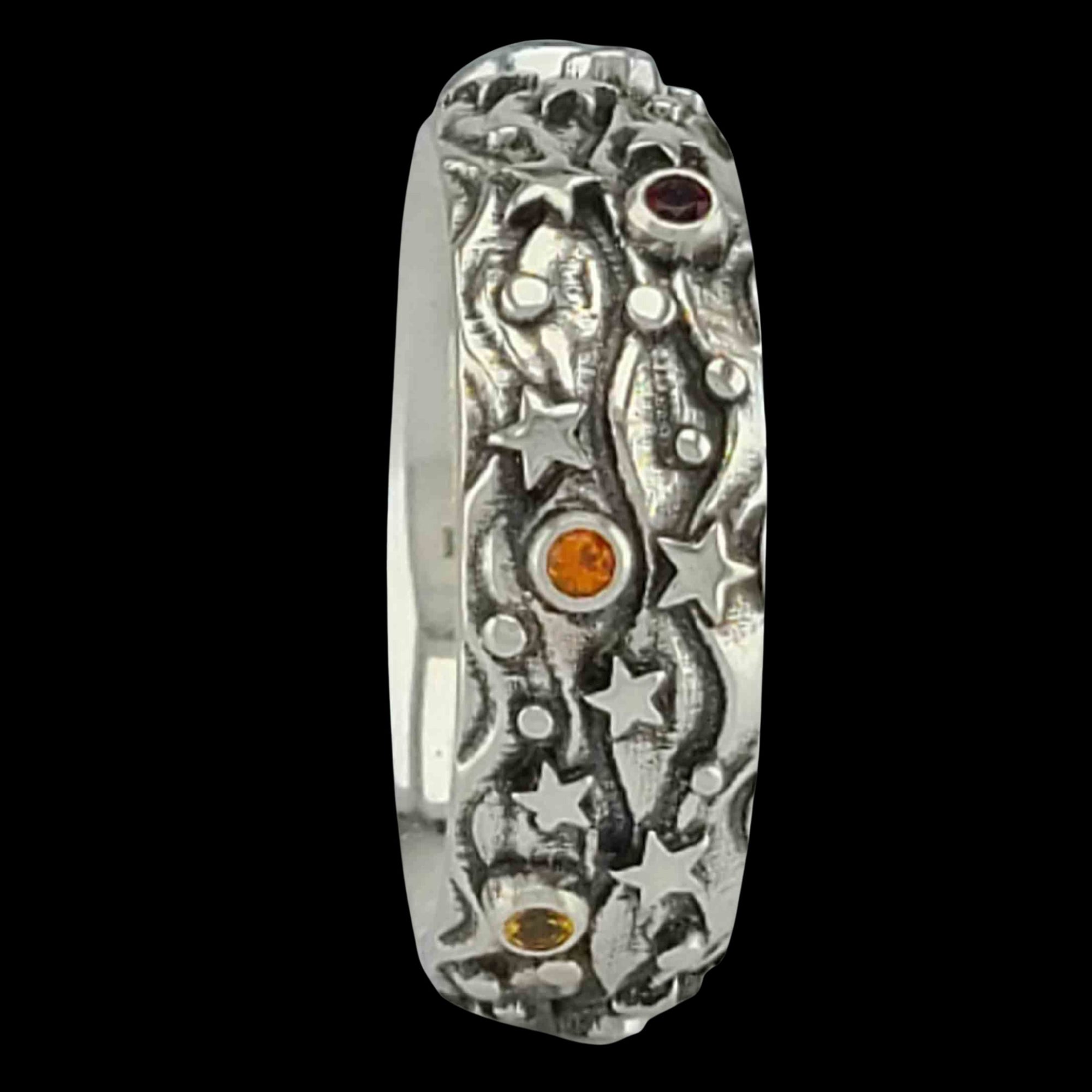 STARS, MOONS and RAINBOWS Band Ring with 2mm and 5mm Sapphires - Starting at $299