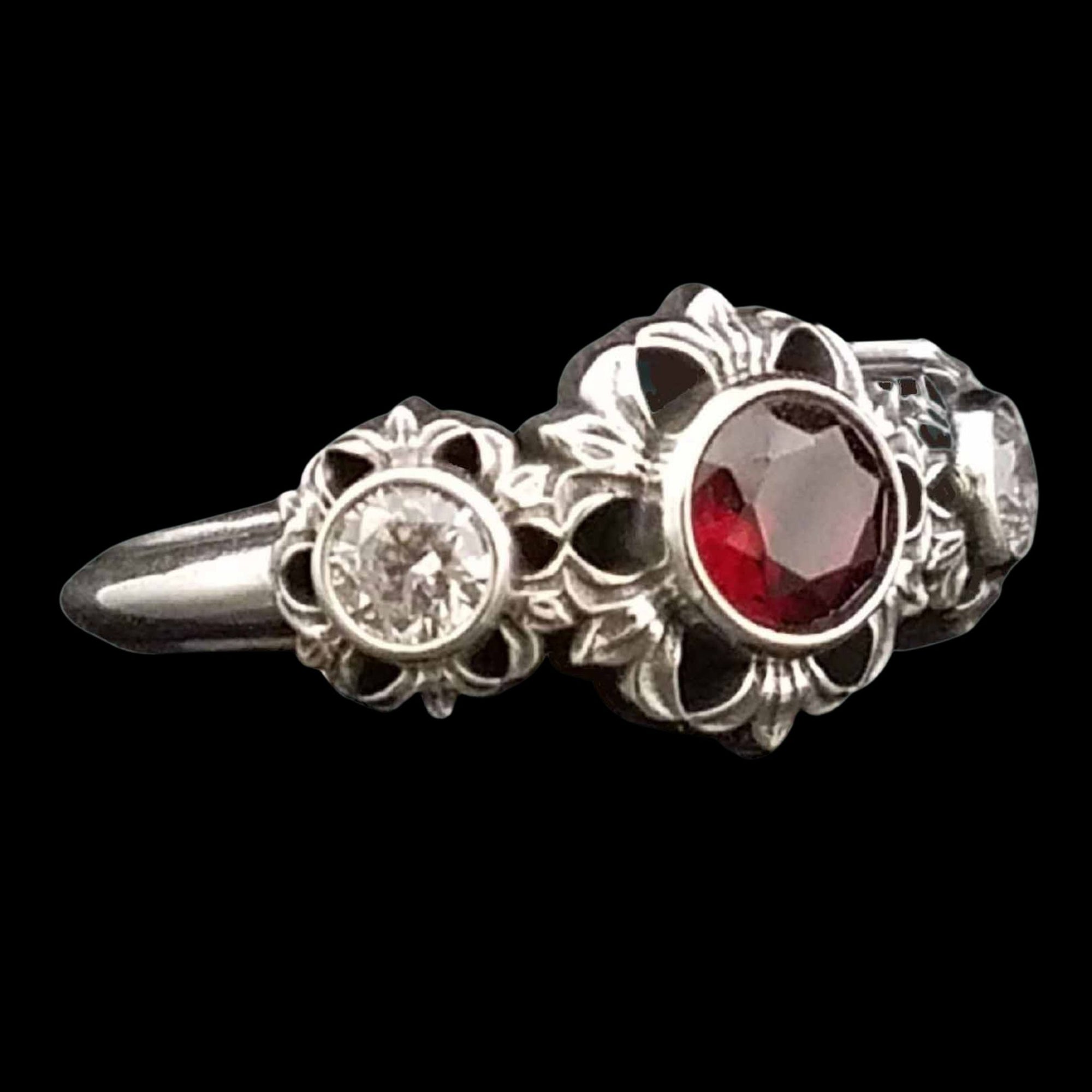 MEDICI Solitaire in 14KT Gold with 3/4 CT Ruby & Diamond or Garnet & Moissanite - Starting at $899