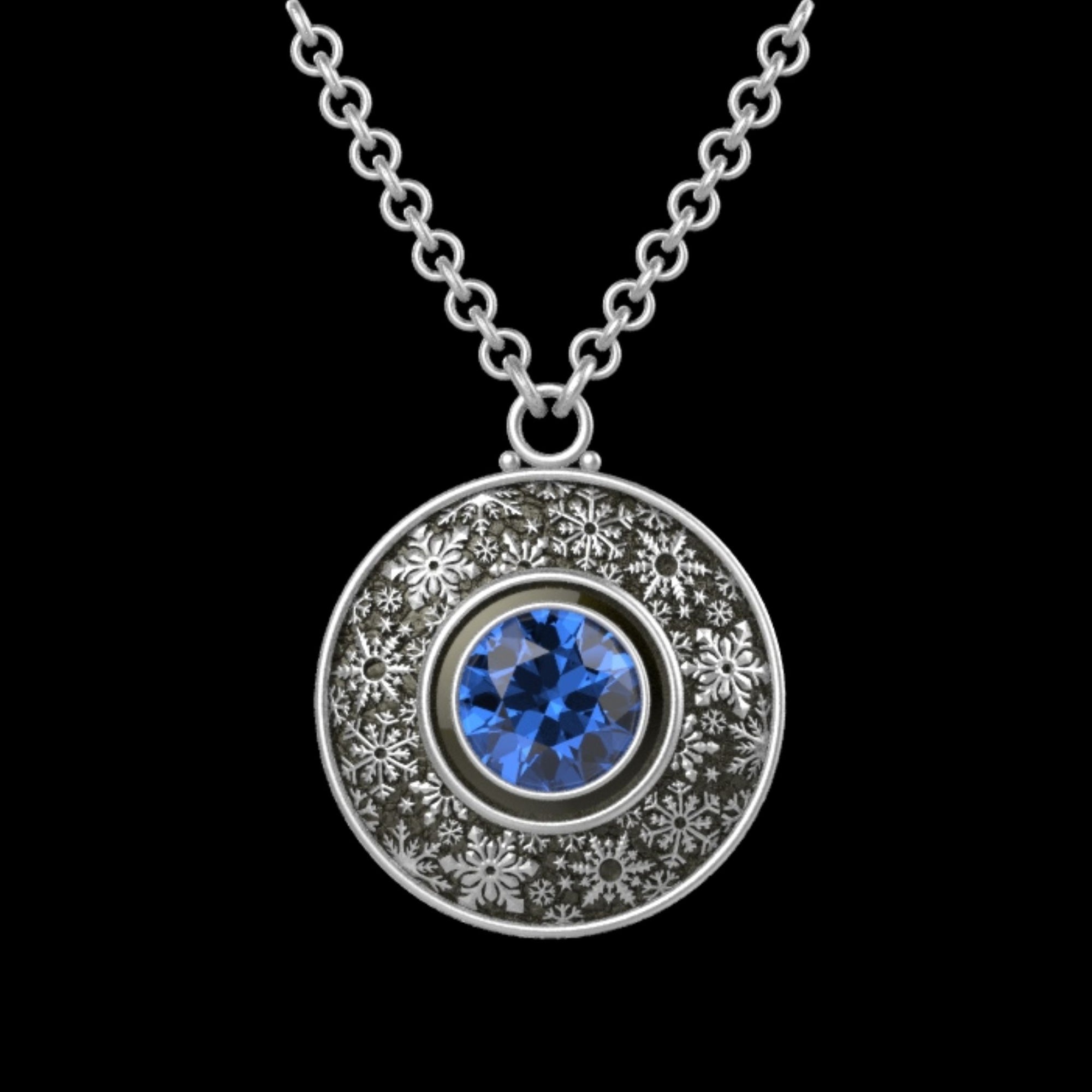 WINTER DRIFT PENDANT NARROW in 14KT GOLD with 8mm Gemstone