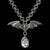 Gothic Nightfall Bat Statement Pendant with Pear-Shaped Gemstones