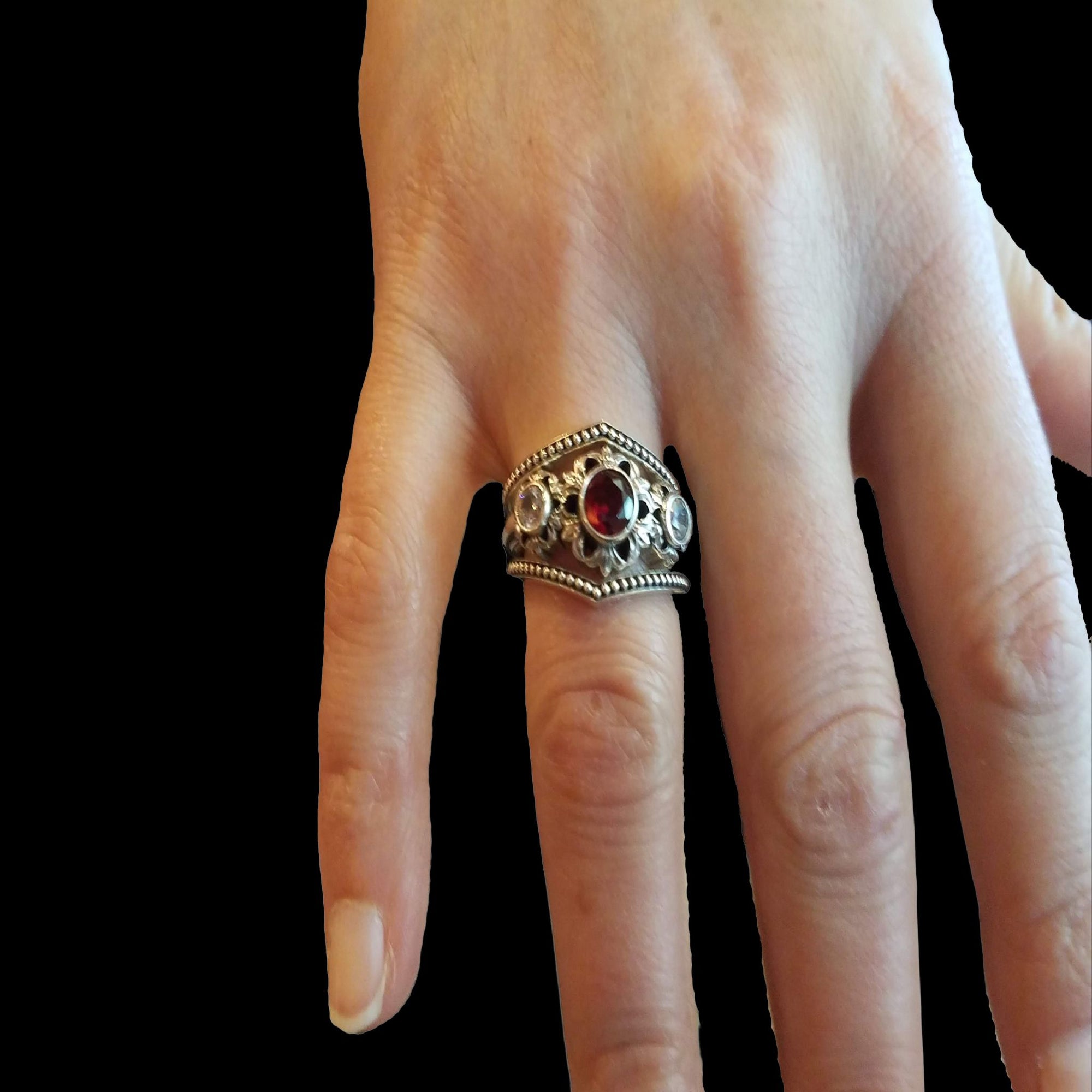 MEDICI Solitaire in 14KT Gold with 3/4 CT Ruby & Diamond or Garnet & Moissanite - Starting at $899