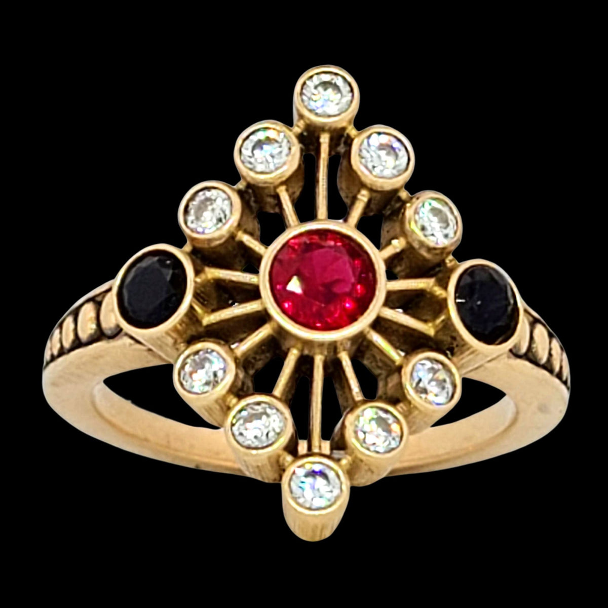 ATOMIC DIAMOND, RUBY &amp; BLACK SPINEL SOLITAIRE WEDDING, ENGAGEMENT OR STATEMENT RING - Starting at $1199