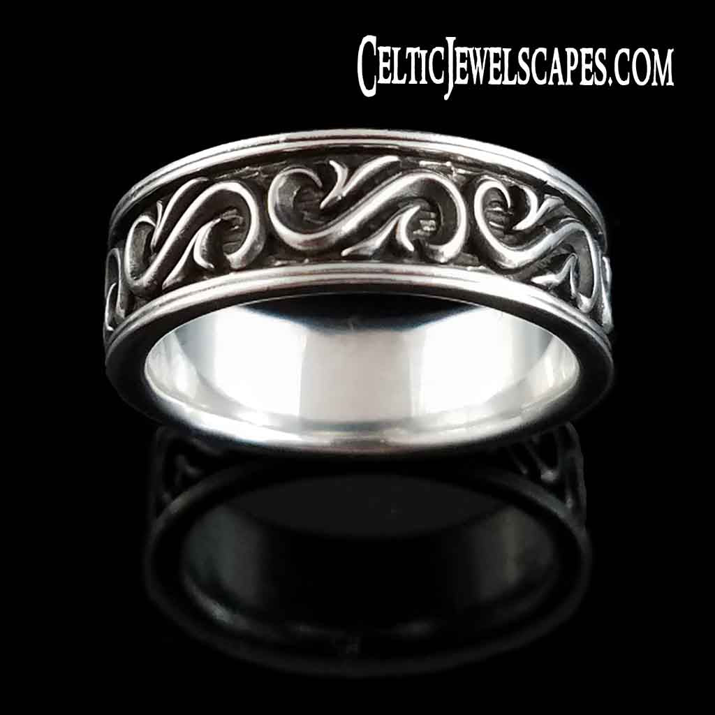 CELESTE Scrollwork Band Ring in 10KT Yellow, White or Rose Gold