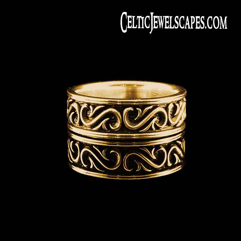 CELESTE Scrollwork Band Ring in 10KT Yellow, White or Rose Gold