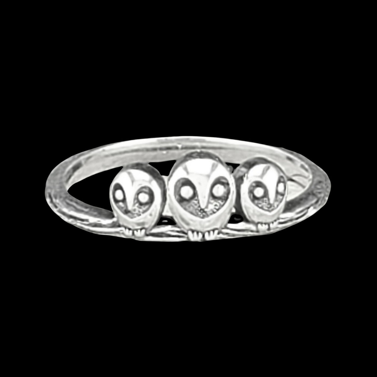 Family of Owls Dainty Stacker Ring - Silver &amp; Continuum