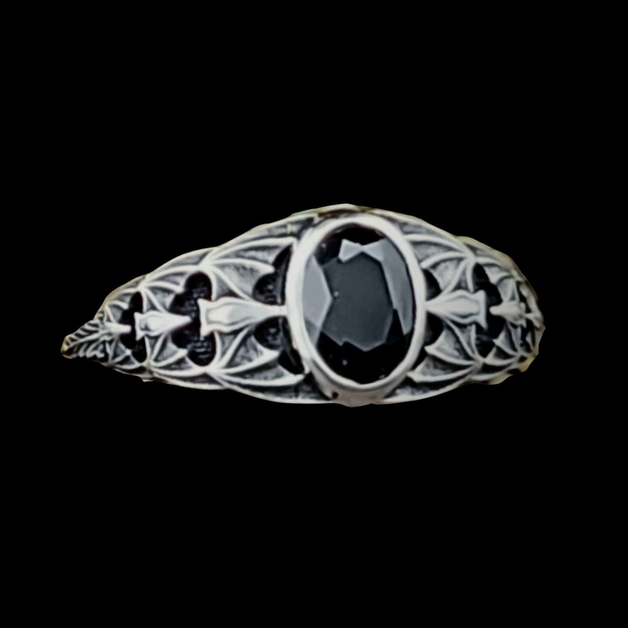 ★SENTIMENTS★ NO.323 [BLACK] GEOMETRY STAR RING Black Devil Heart Ring | Alex Streeter