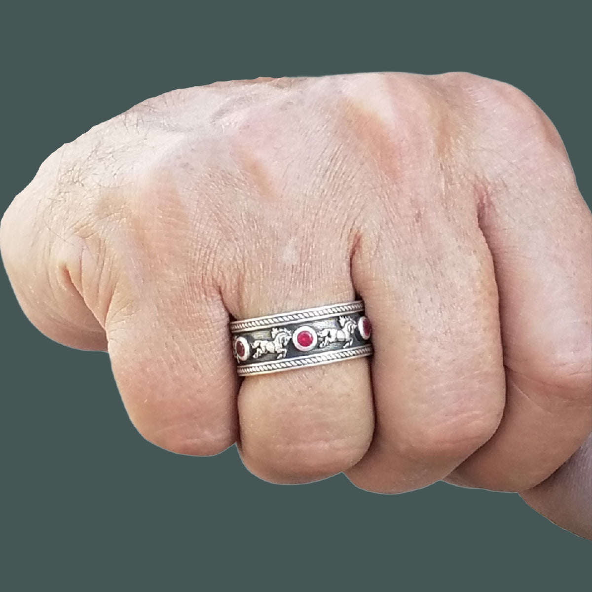 FOAL OF THE FOUR WINDS SOLITAIRE Band Ring in SILVER or CONTINUUM with CHOICE of Six 3mm GEMSTONES - Starting at $199