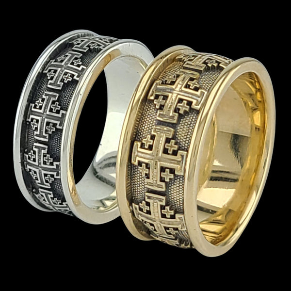 JERUSALEM CROSS Band Ring - Celtic Jewelscapes