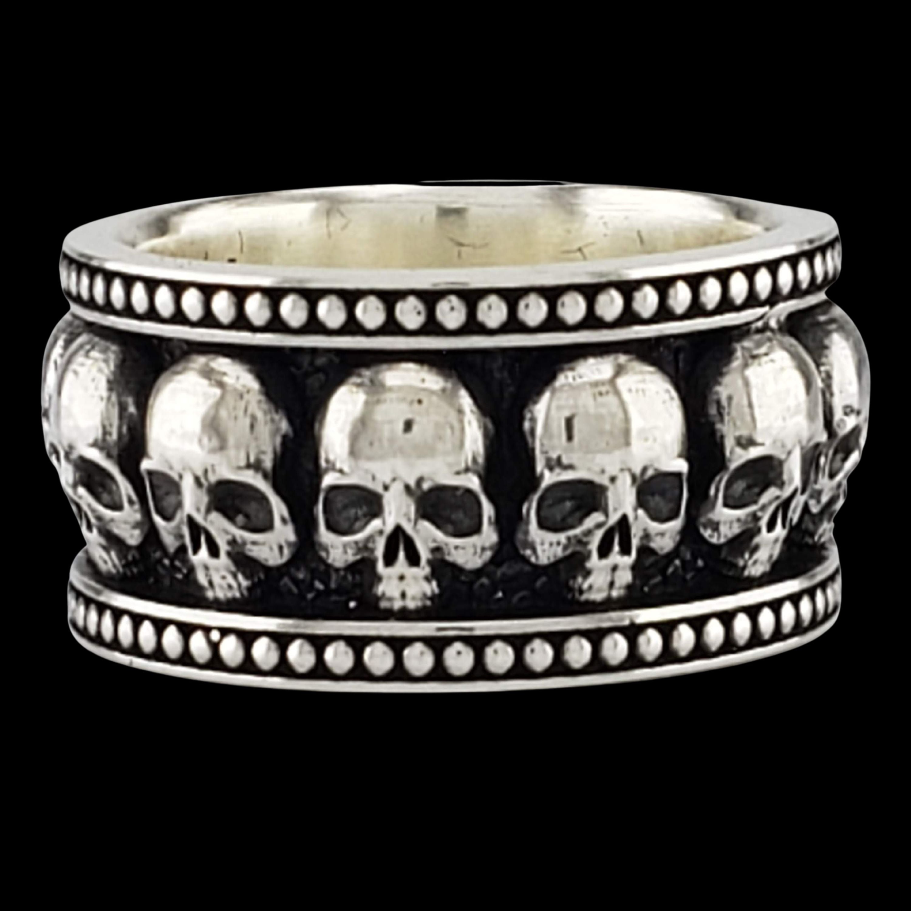 MEMENTO MORI I WIDE SKULL RING - Celtic Jewelscapes