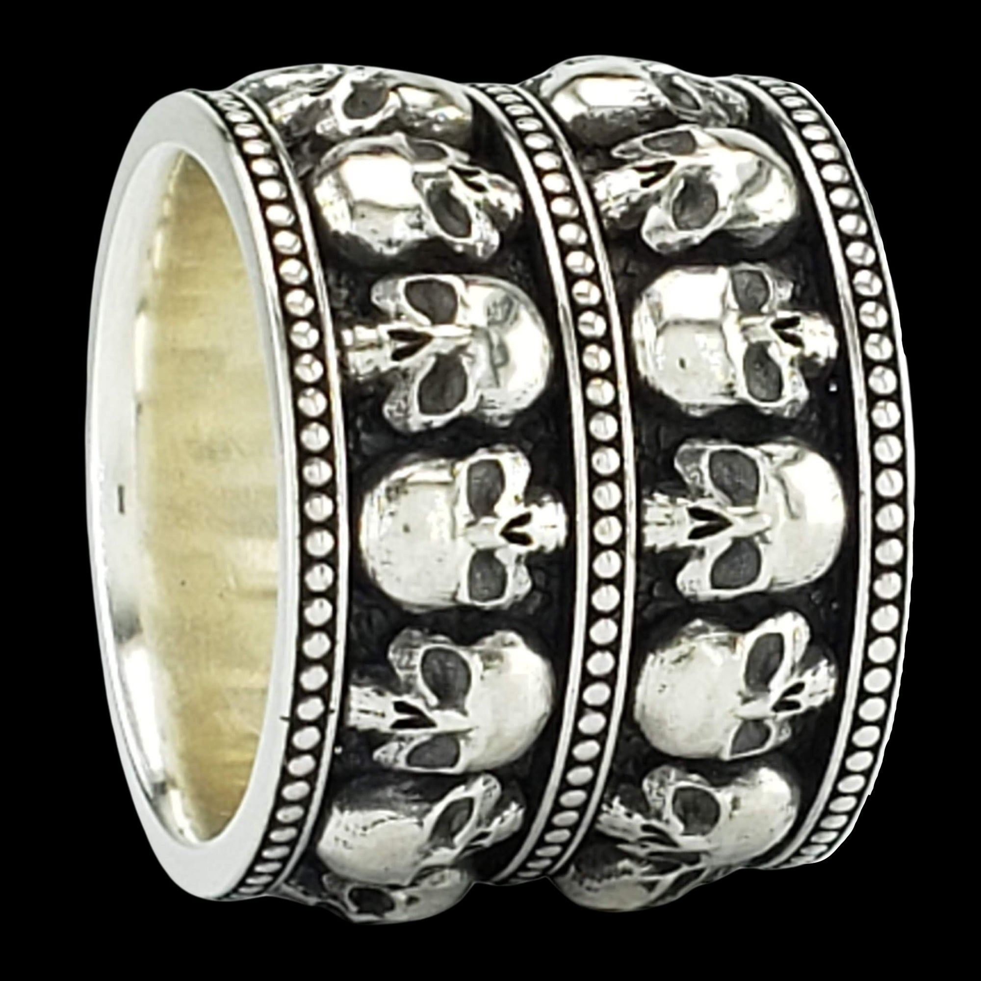 MEMENTO MORI CATACOMBS DOUBLE STACK WIDE SKULL BAND RING - Starting at $229