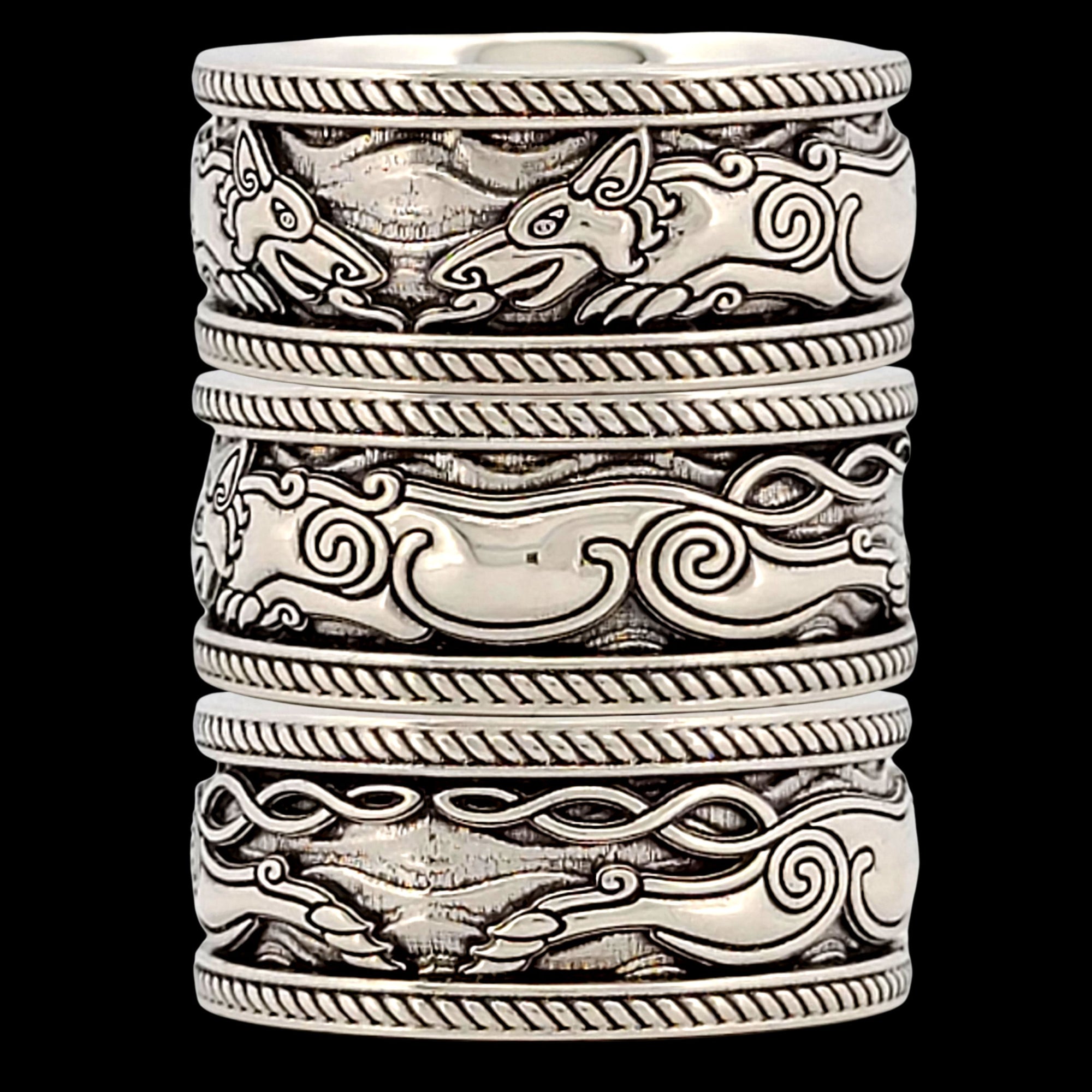 FENRIR THE WOLF ROPE Band Ring - Starting at $184