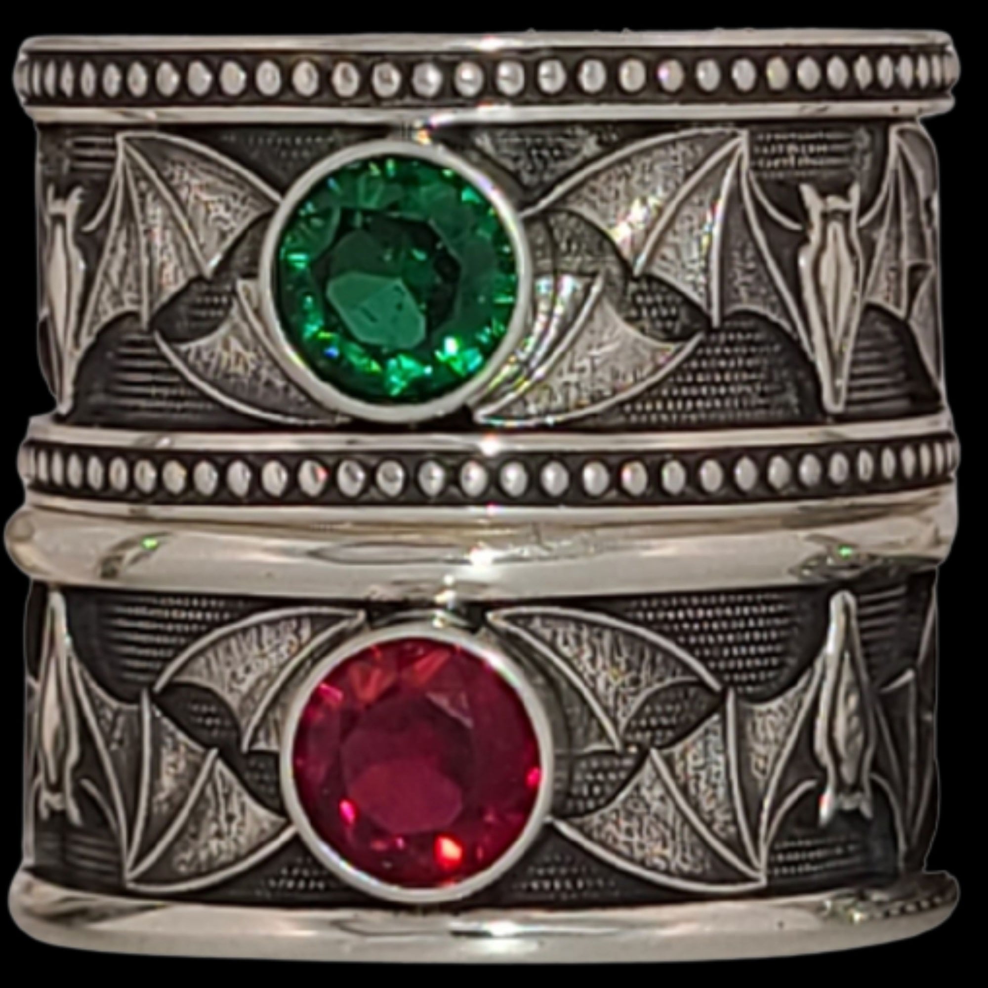 BAT WIDE SOLITAIRE Band Ring in GOLD with CHOICE OF 5mm GEMSTONES - Staring at $1049