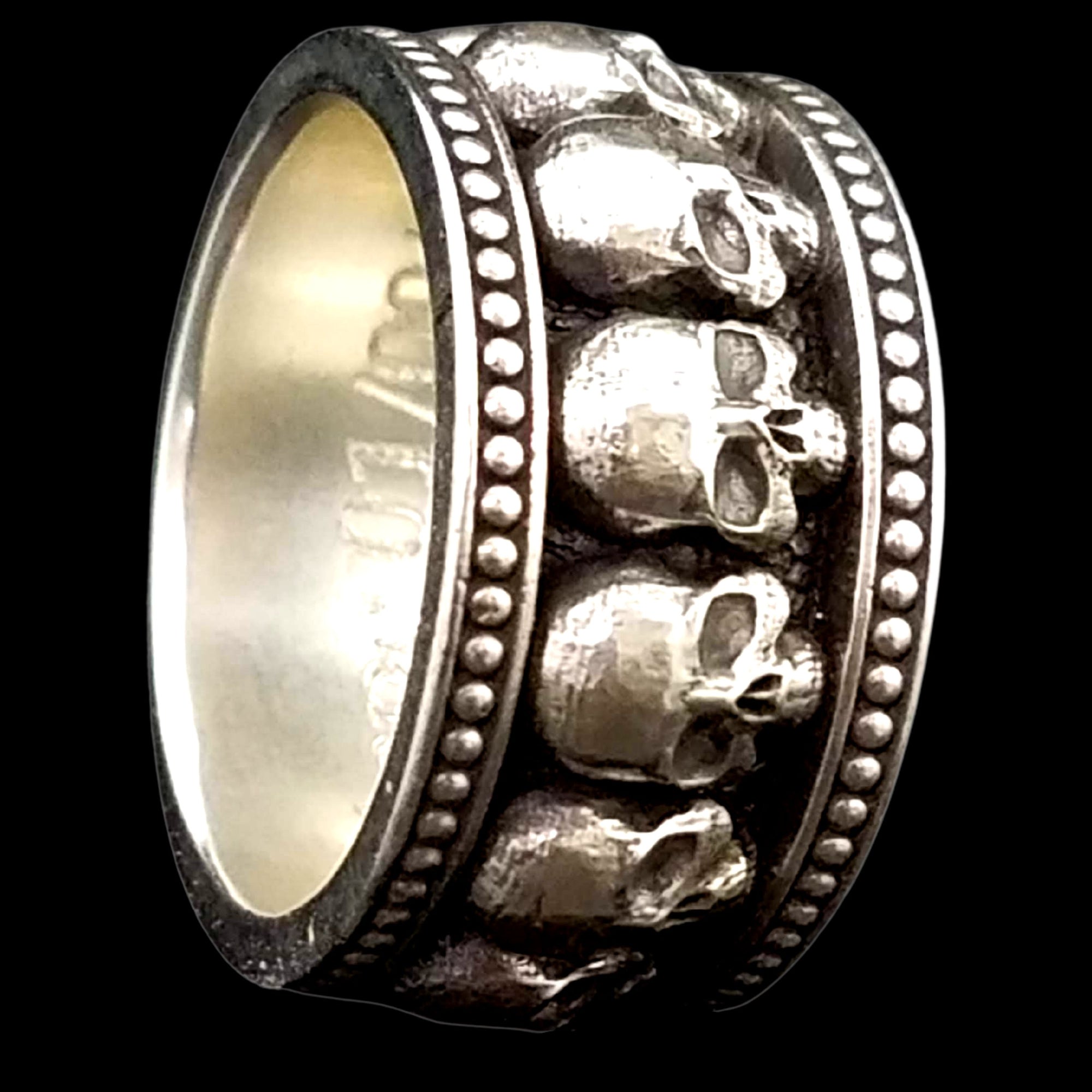 MEMENTO MORI I WIDE SKULL BAND RING - Starting at $209