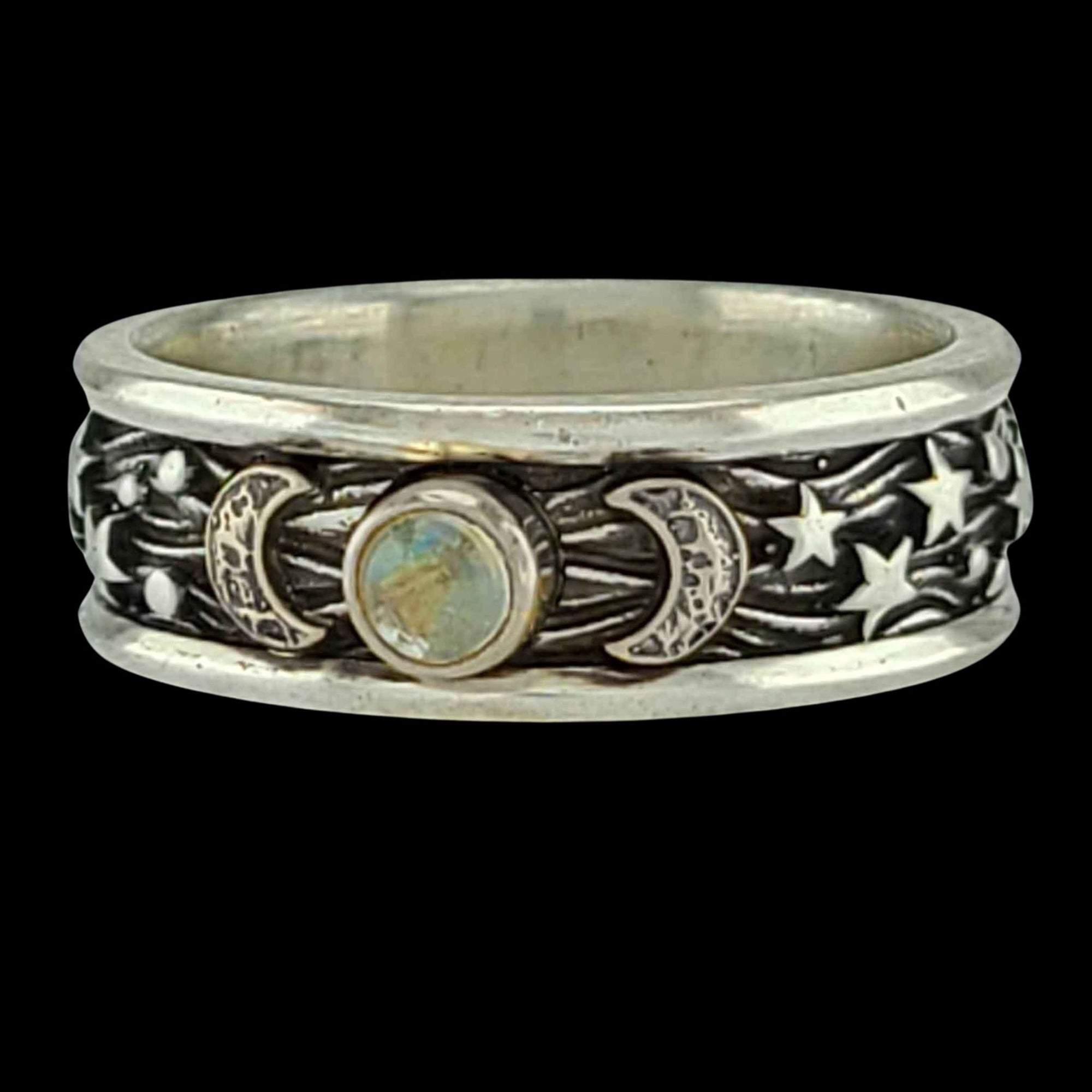 QUEEN OF ASGARD SOLITAIRE Band Ring in GOLD with MOONSTONE - Starting at $749