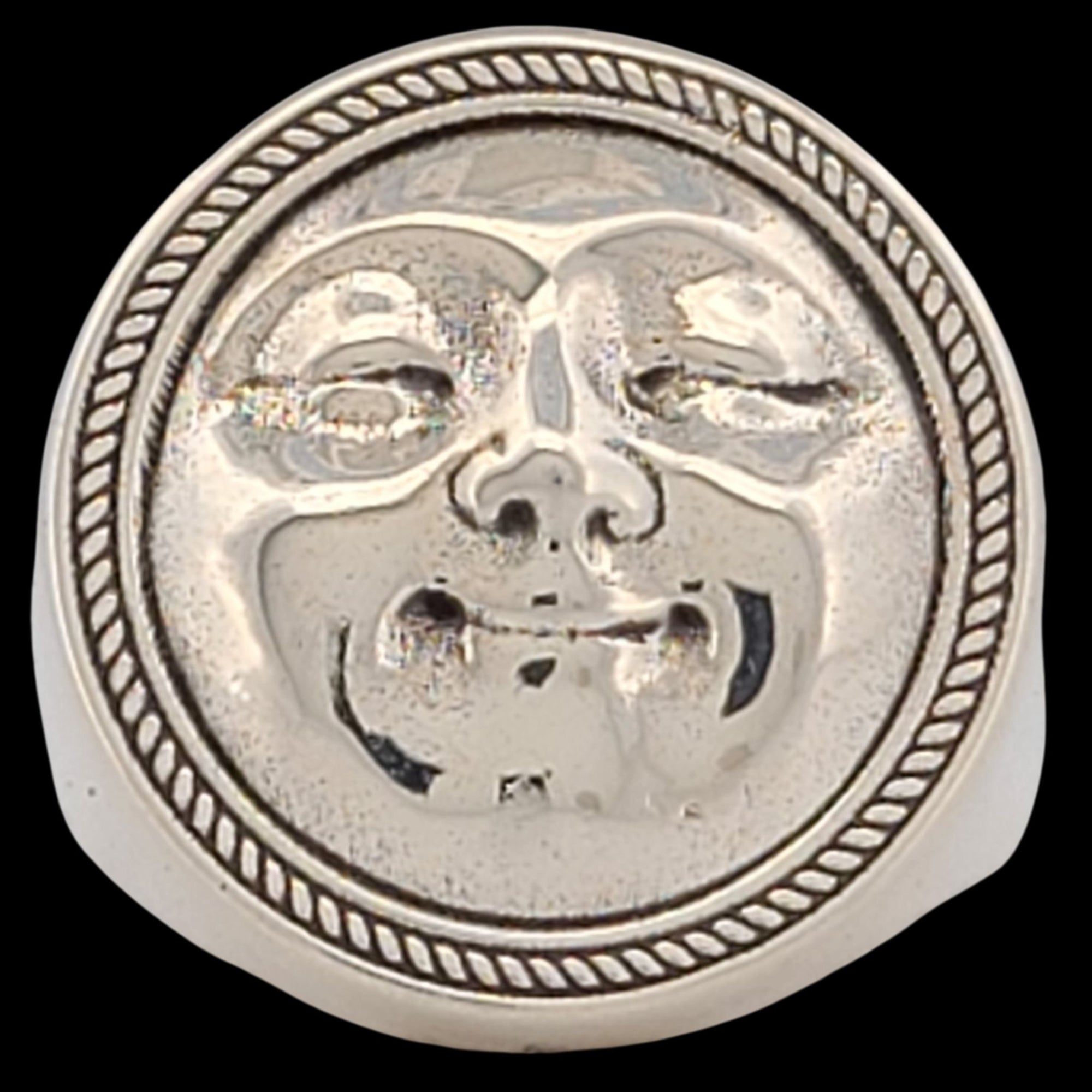 TRANQUILITY SMILING MOON FACE Signet Ring - Starting at $169