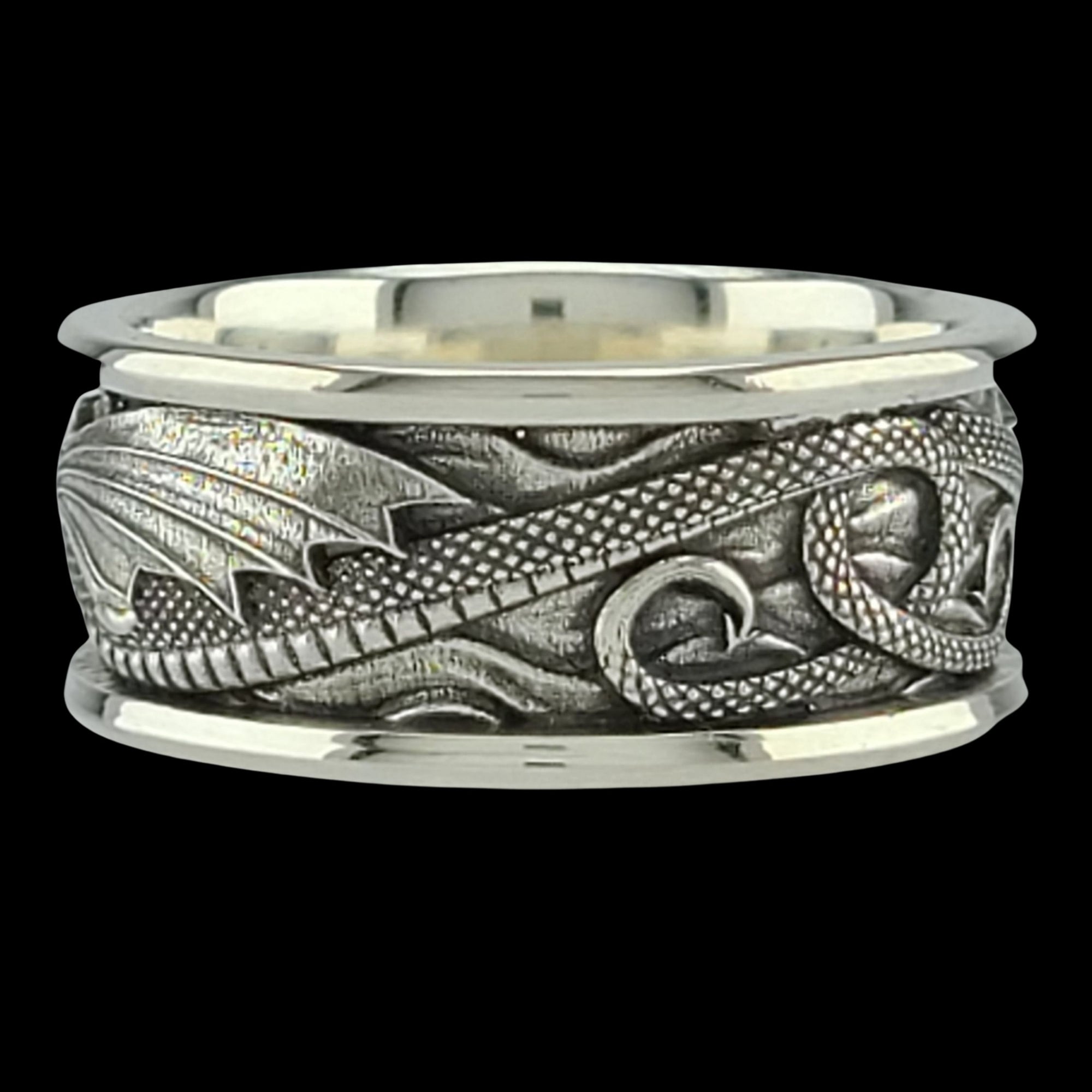 DRACO THE DRAGON SOLITAIRE Band Ring in SILVER, CONTINUUM