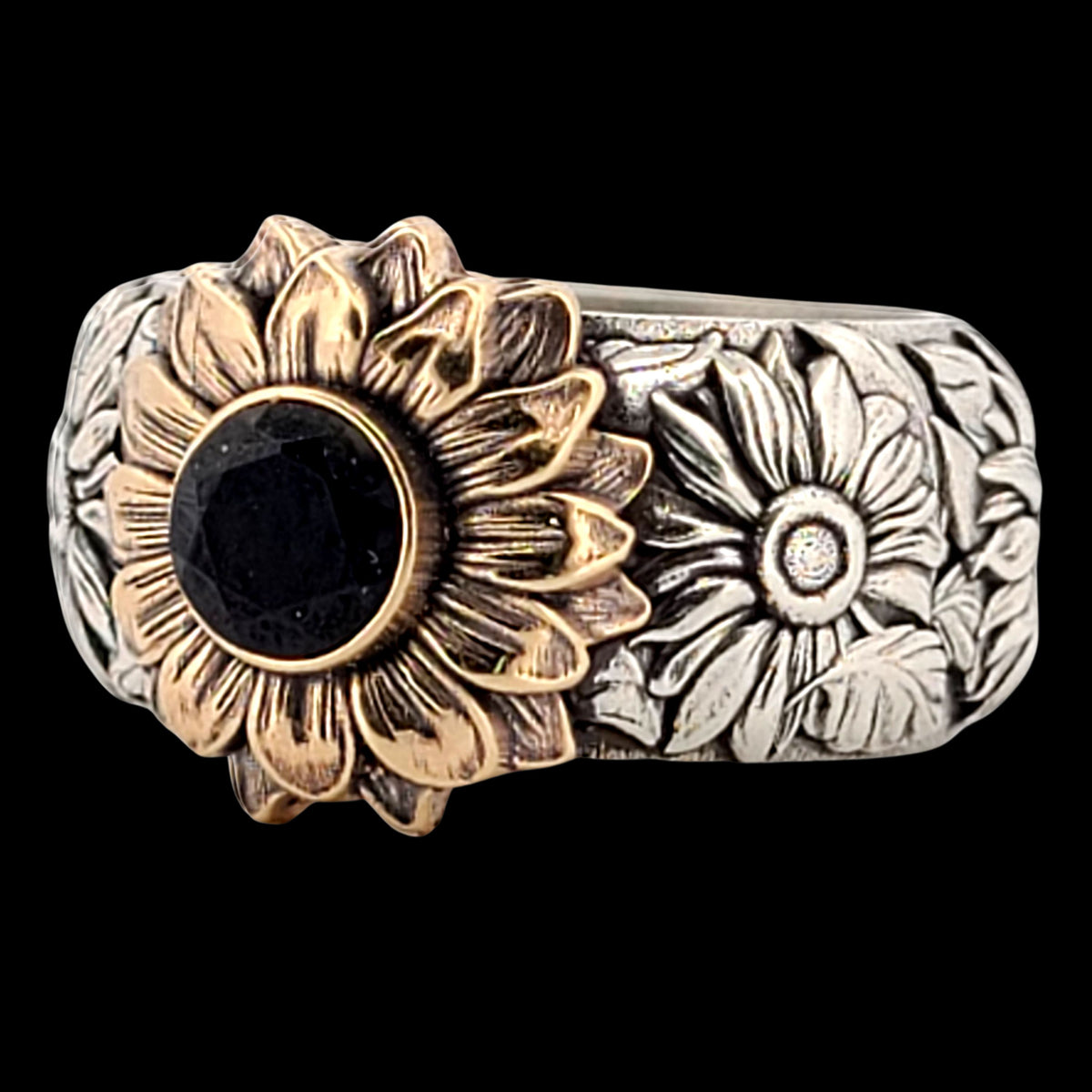 SUNFLOWER SOLITAIRE Ring in SILVER with CHOICE of 5mm GEMSTONE - Starting at $299