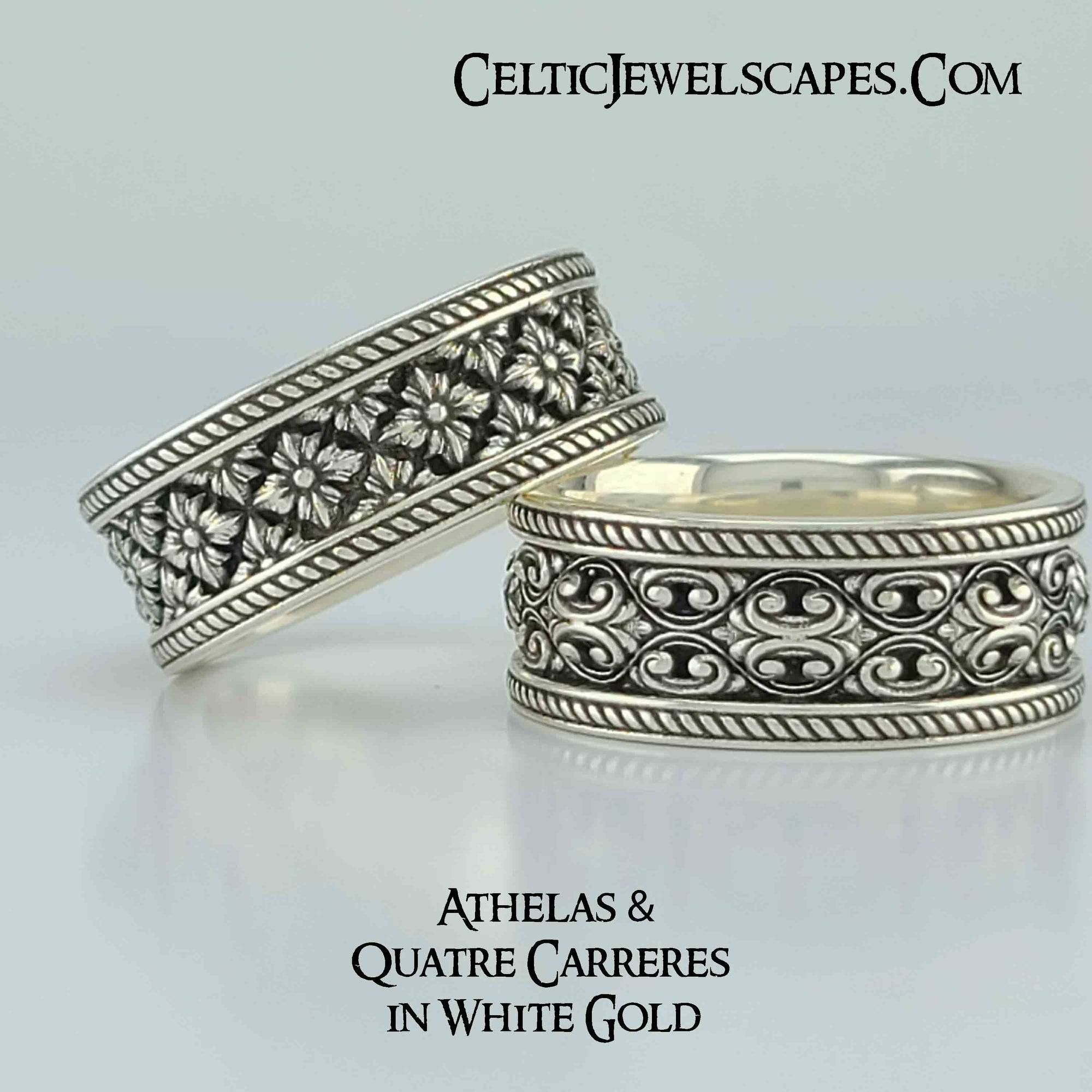 QUATRE CARRERES - ELEGANT SCROLL WEDDING RING