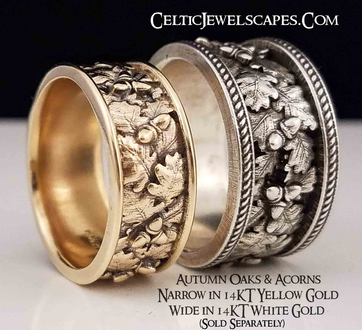 AUTUMN OAKS AND ACORNS NARROW - Starting at $139 - Celtic Jewelscapes