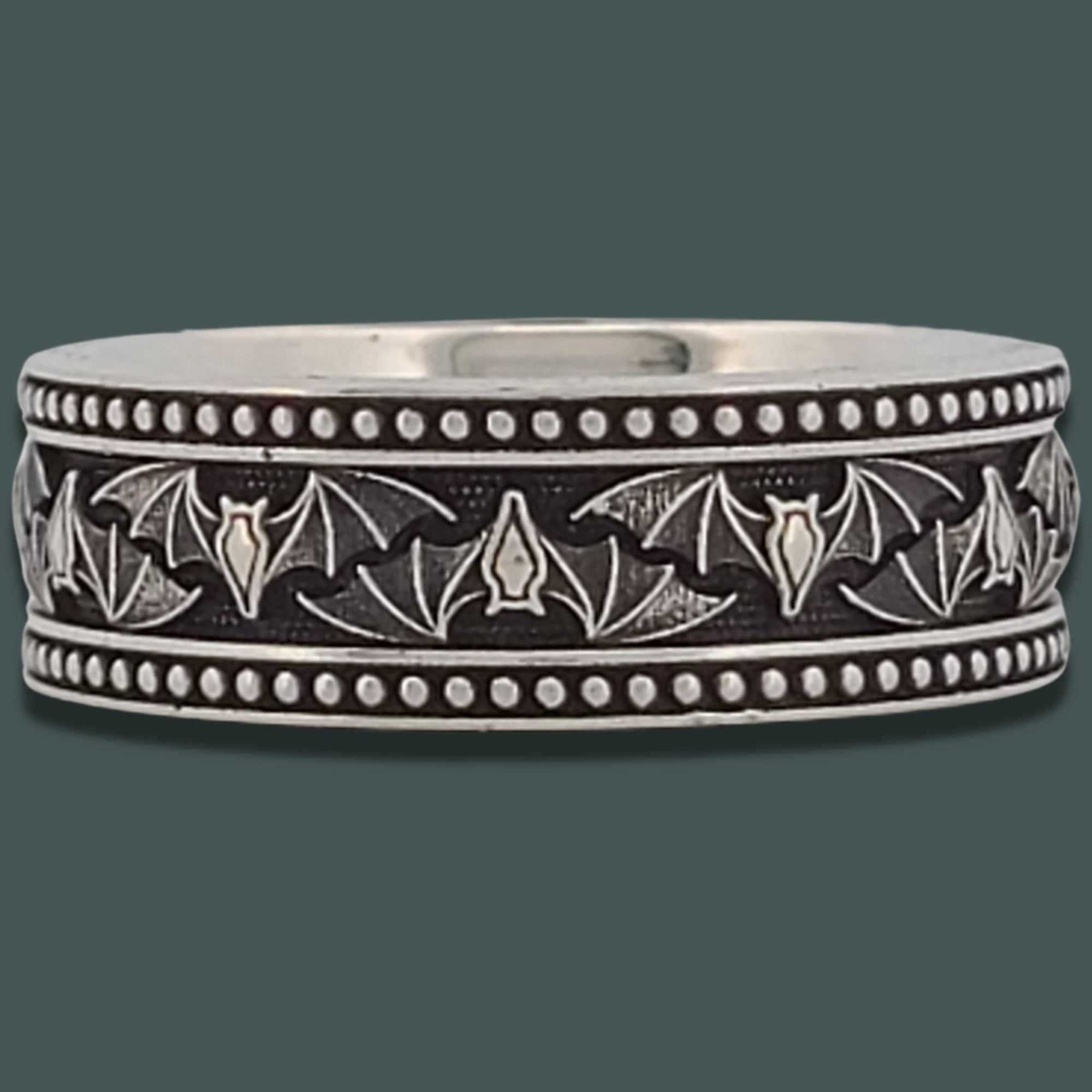 BAT NARROW BEADED Band Ring - Starting at $139 - Celtic Jewelscapes