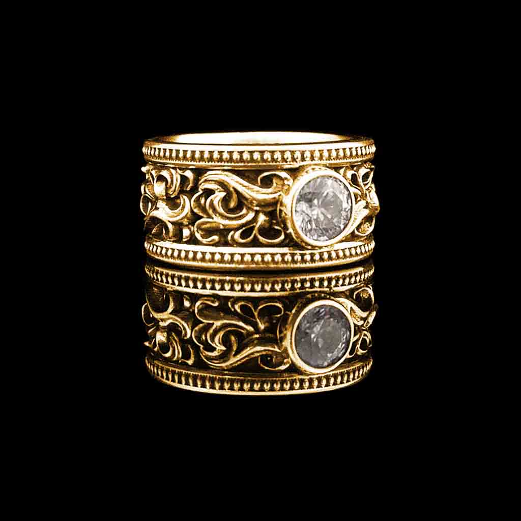 CASCADE BEADED with 1/2 CT CUBIC ZIRCONIA - Starting at $259 - Celtic Jewelscapes