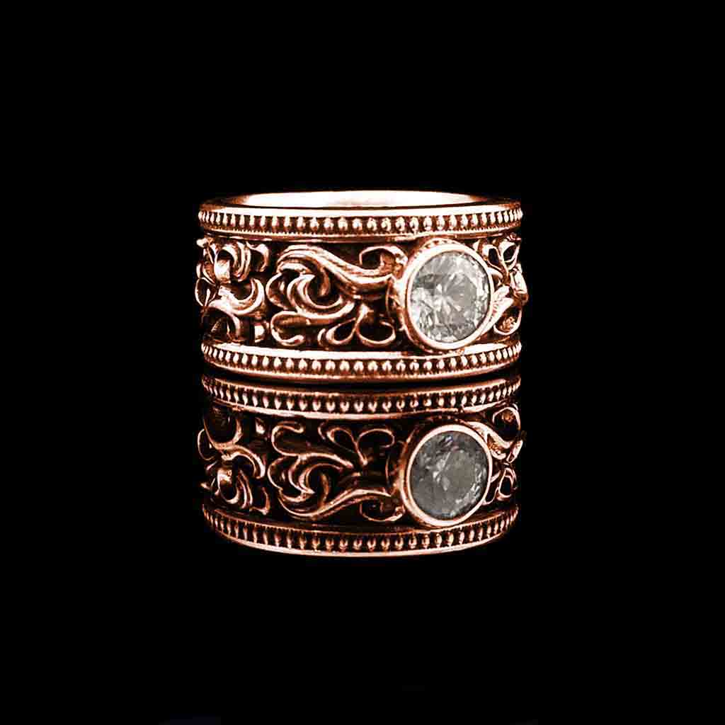 CASCADE BEADED with 1/2 CT CUBIC ZIRCONIA - Starting at $259 - Celtic Jewelscapes