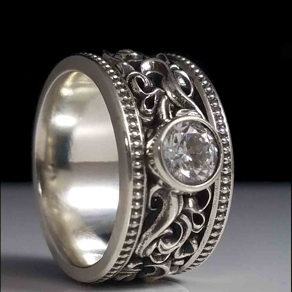 CASCADE BEADED with 5mm MOISSANITE - Starting at $409 - Celtic Jewelscapes