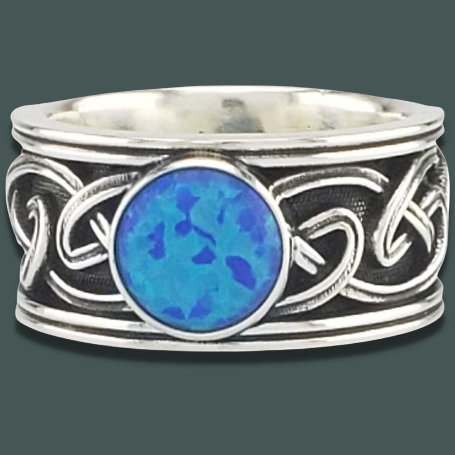 DROGHEDA with BLACK OPAL - Starting at $259 - Celtic Jewelscapes