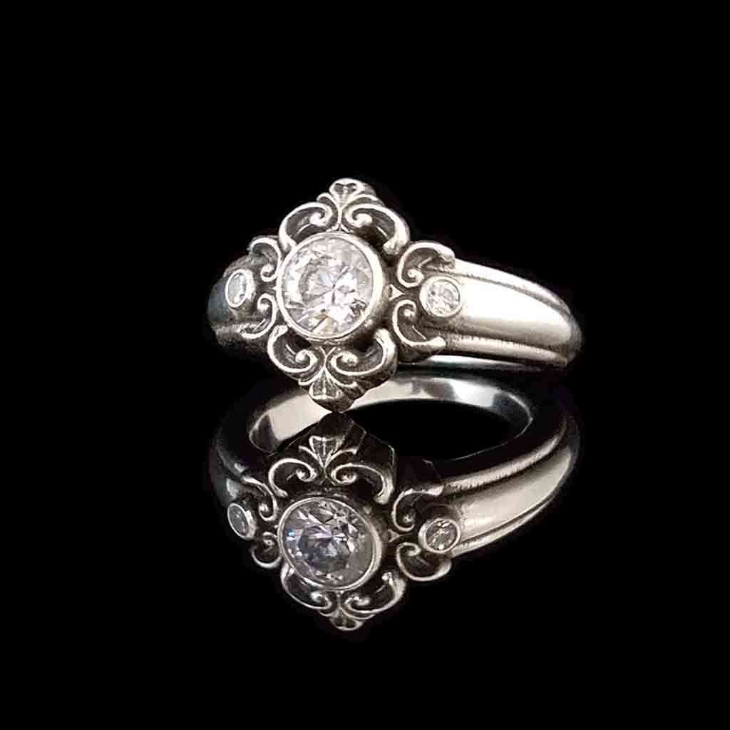 ENCANTO Solitaire in 14KT Gold with 6mm 3/4CT Lab-Grown Diamond and .06CTW Lab Grown Diamonds - $4,749 - Celtic Jewelscapes