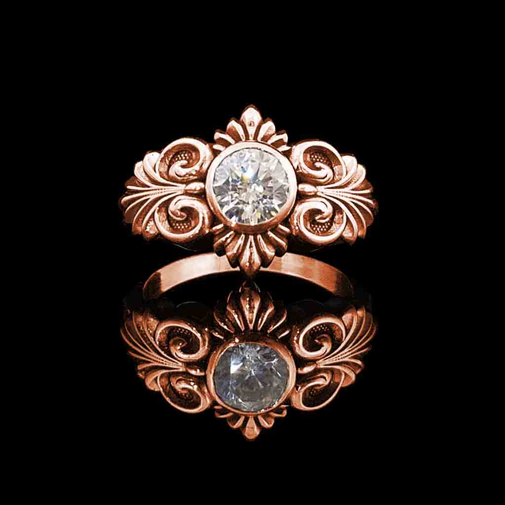 EQUINOX Solitaire in 14KT Rose Gold - Starting at $1099 - Celtic Jewelscapes