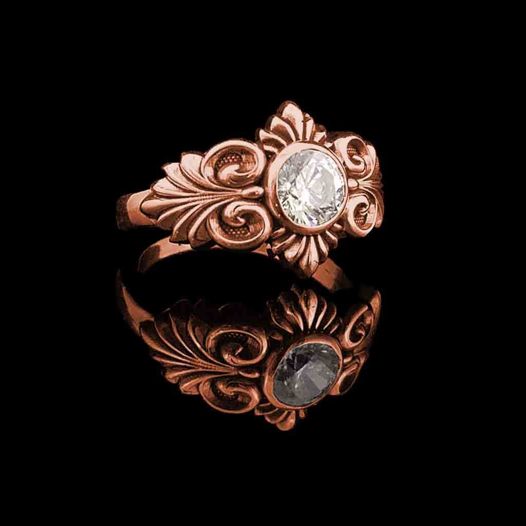 EQUINOX Solitaire in 14KT Rose Gold - Starting at $1099 - Celtic Jewelscapes