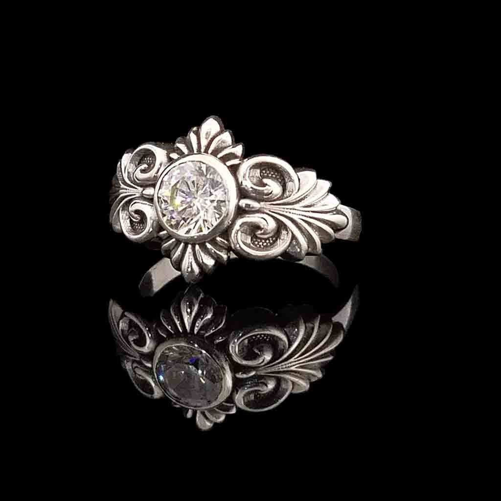 EQUINOX Solitaire in 14KT White Gold from $1099 ** - Celtic Jewelscapes