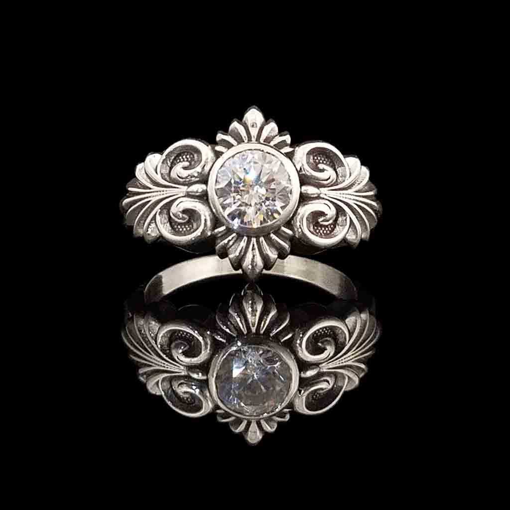 EQUINOX Solitaire in 14KT White Gold from $1099 ** - Celtic Jewelscapes