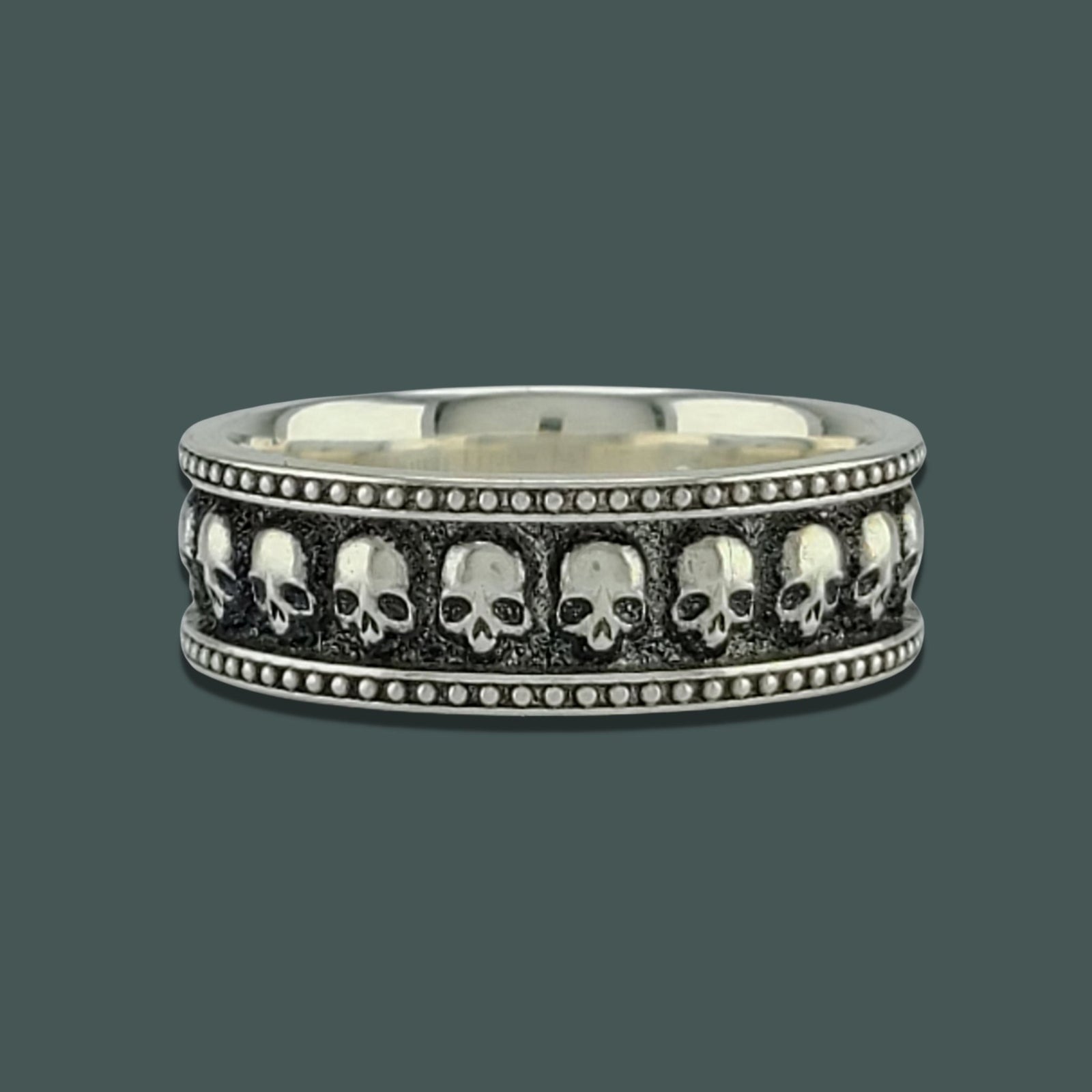 MEMENTO MORI I NARROW SKULL BAND RING - Starting at $139 - Celtic Jewelscapes